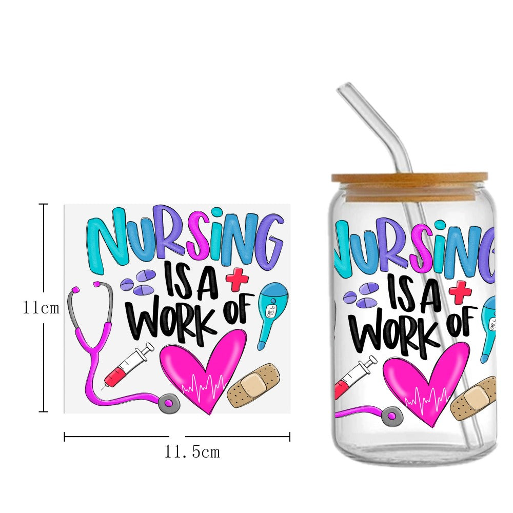 Wholesale Medical Nurse Doctor Health Series UV DTF Transfer Crystal Label Cup Sticker